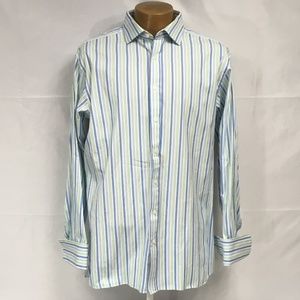 Thomas Pink Blue & Green Striped Dress Shirt